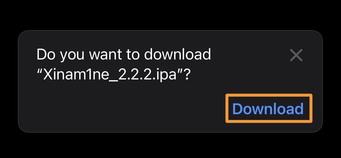 Download button in prompt for Xinam1ne.