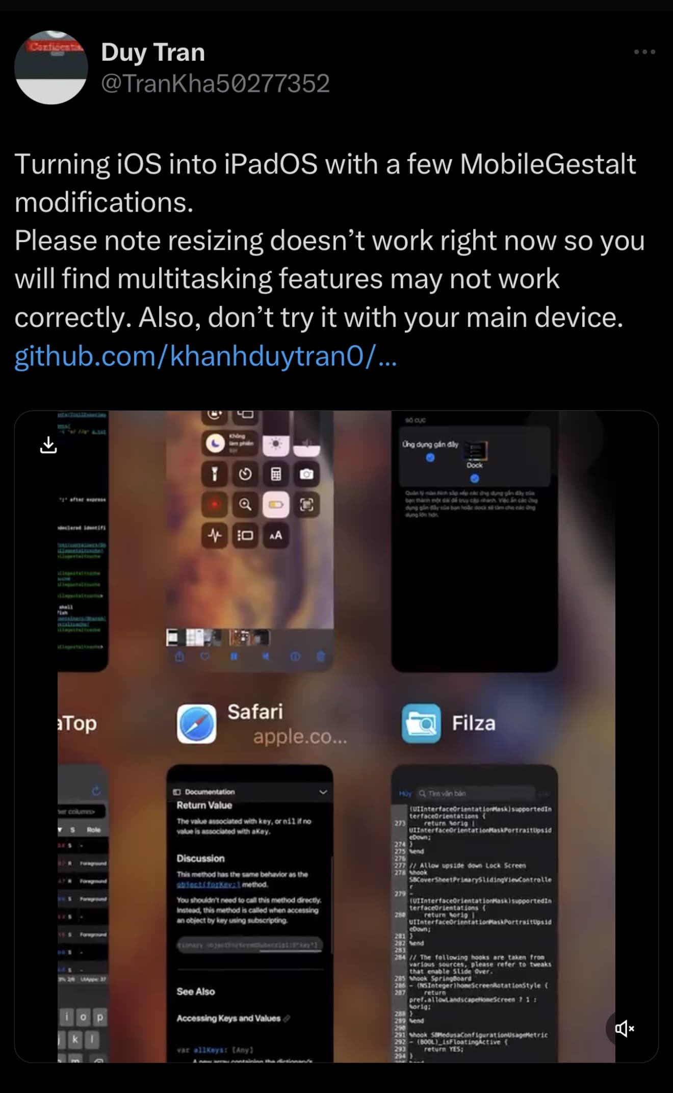 Duy Tran SparseRestore iPadOS.