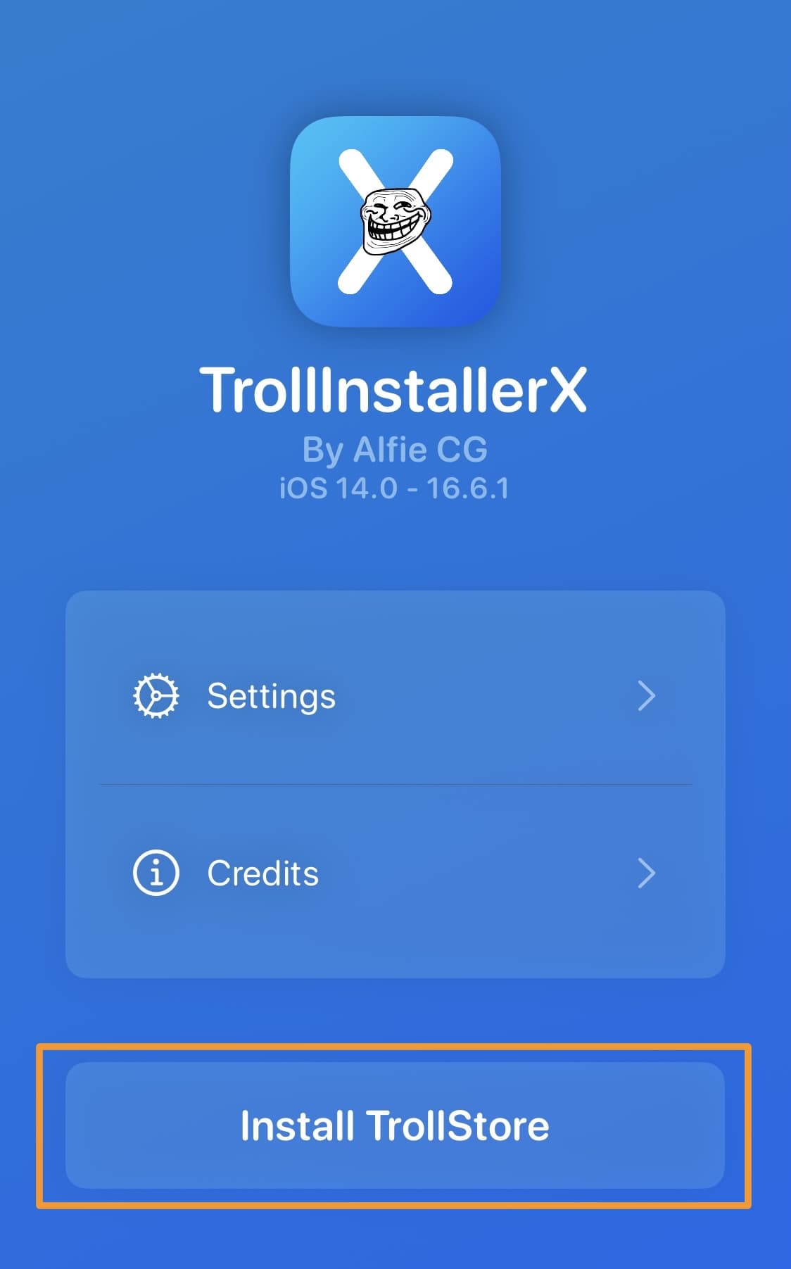 Install TrollStore button in TrollInstallerX.