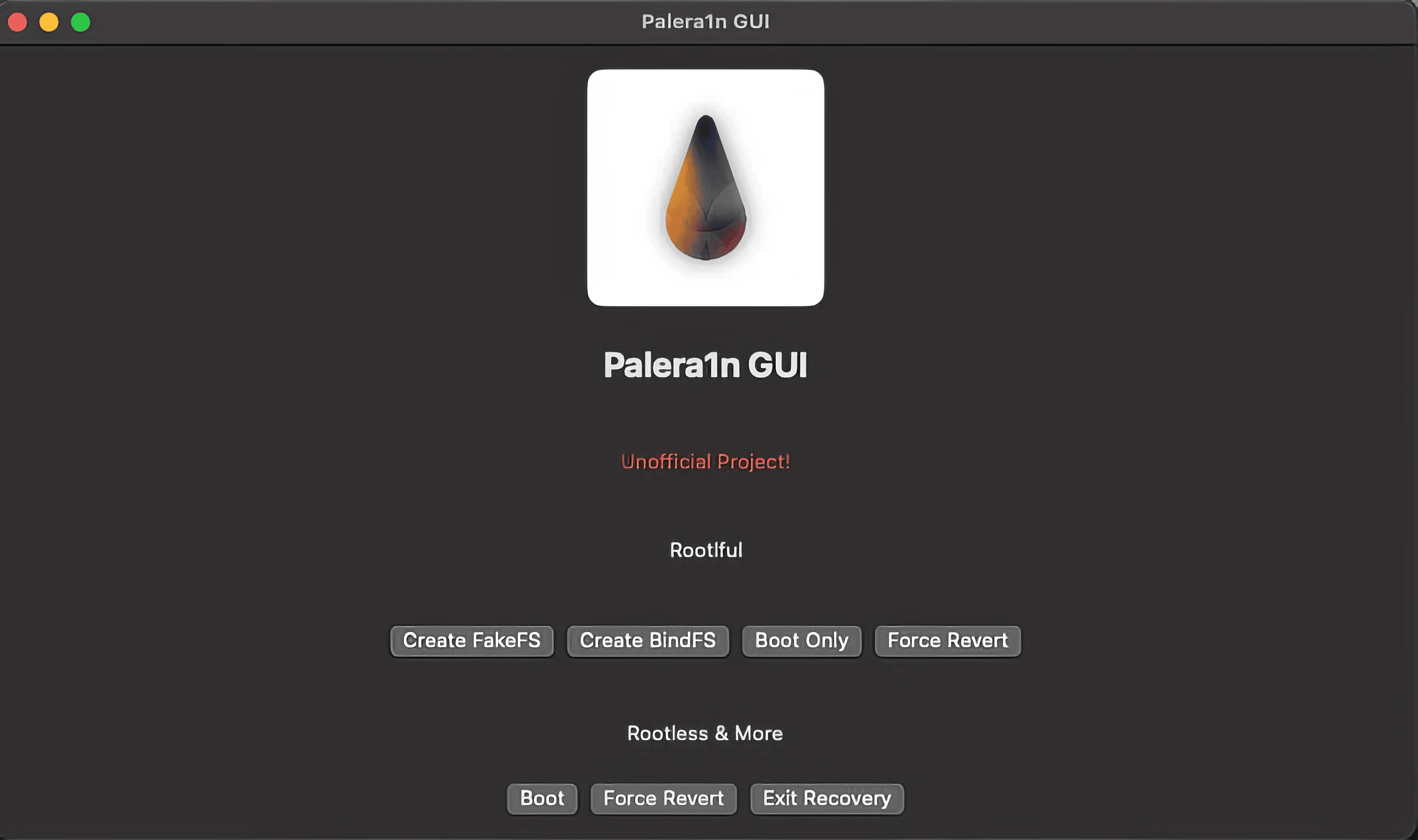 palera1n unofficial GUI.