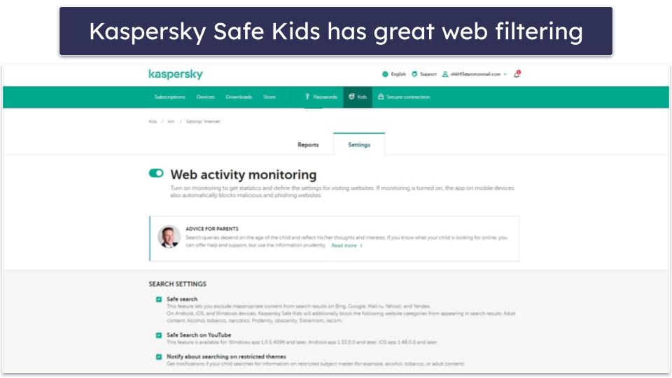 5. Kaspersky Safe Kids — Set Limits on Your Child’s Total Computer Time