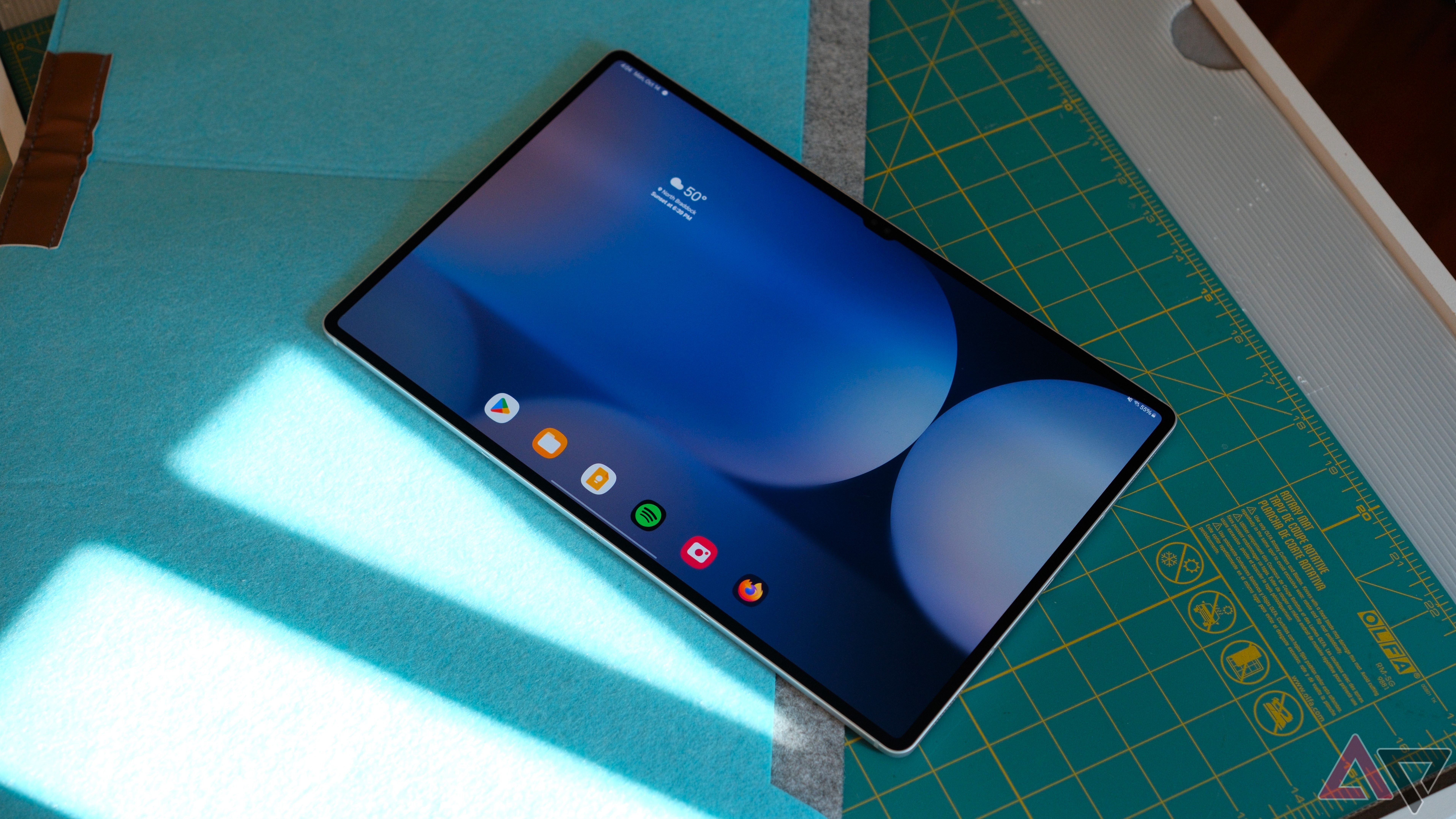 Samsung Galaxy Tab S10 Ultra review laying in the sun