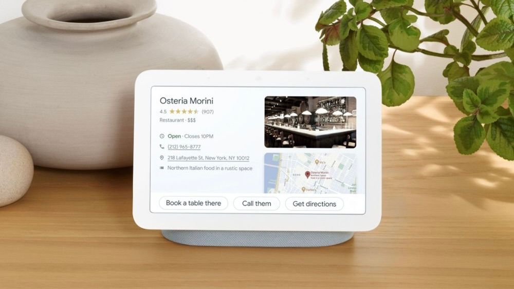 The Google Nest Hub 2nd Gen sitting on a table 