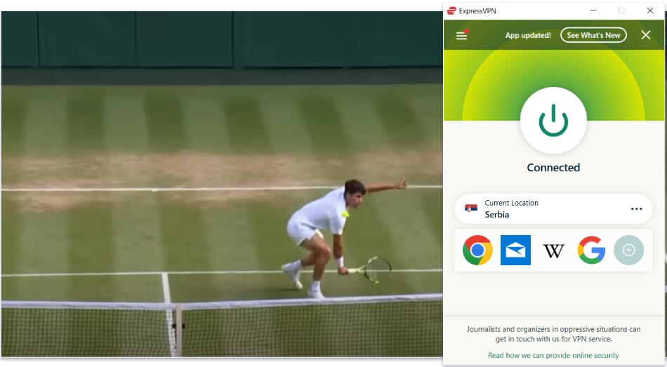 🥇1. ExpressVPN — Best VPN for Watching Wimbledon Matches in 2025