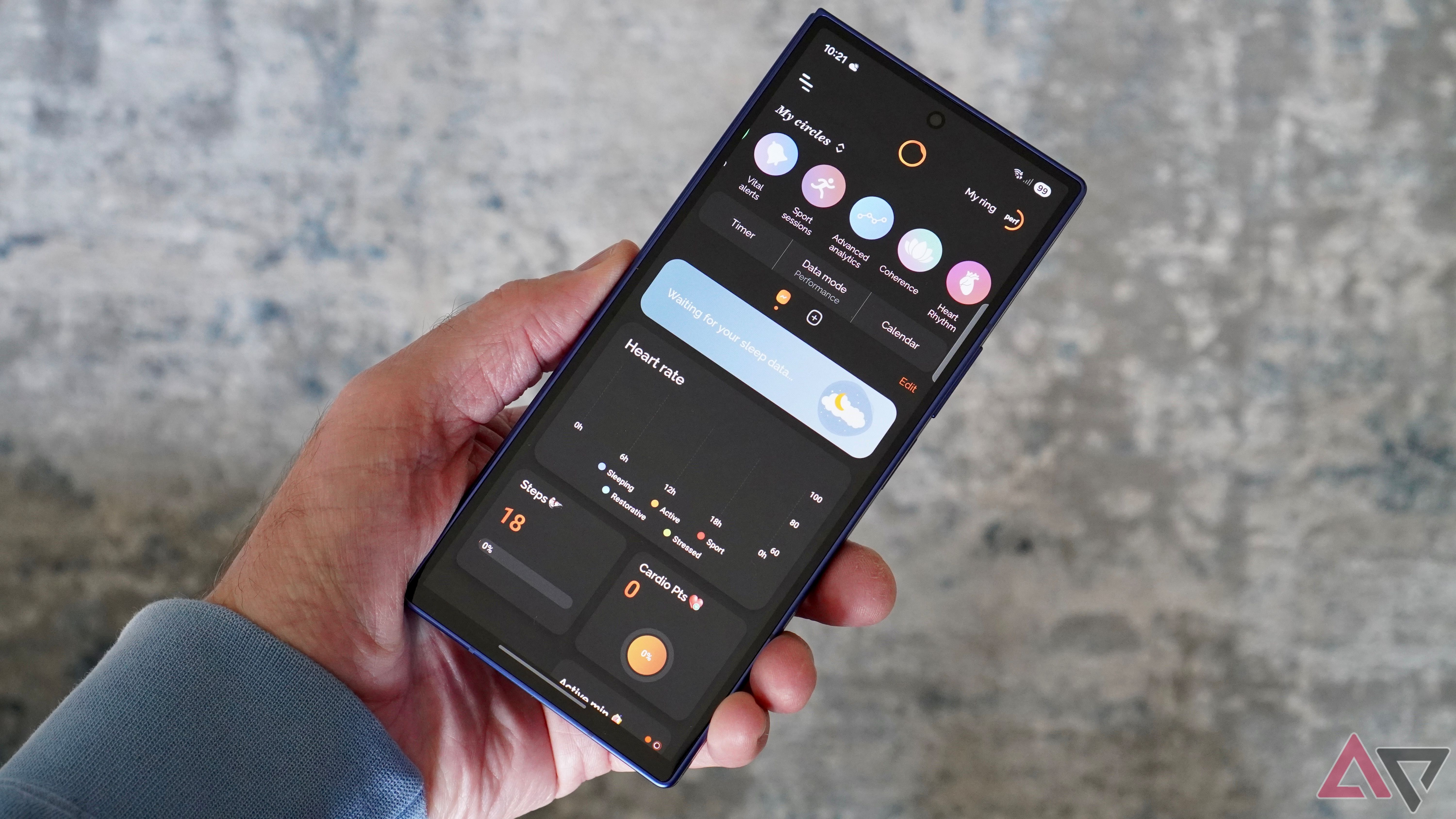 The Circular Ring Slim's app on a Samsung Galaxy Z Fold 7