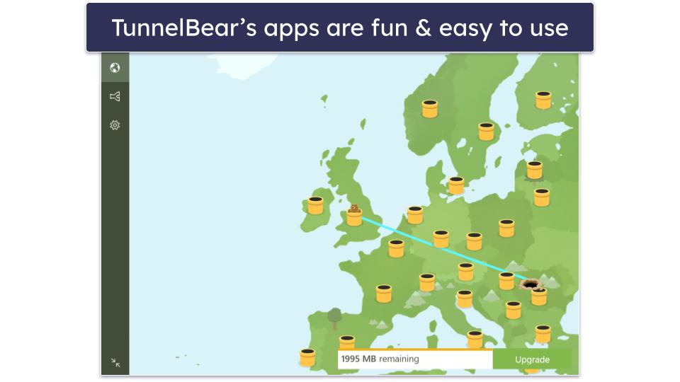 Bonus. TunnelBear — Really Good Free VPN With Access to All Servers & Features