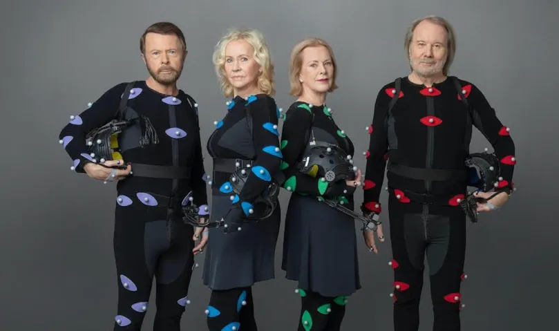 AI-generated holographic projection of ABBA for a virtual concert