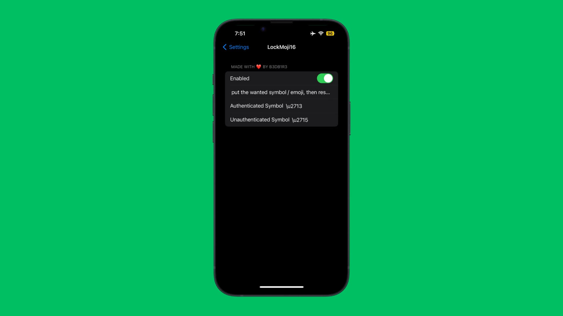 LockMoji15+ preference pane.