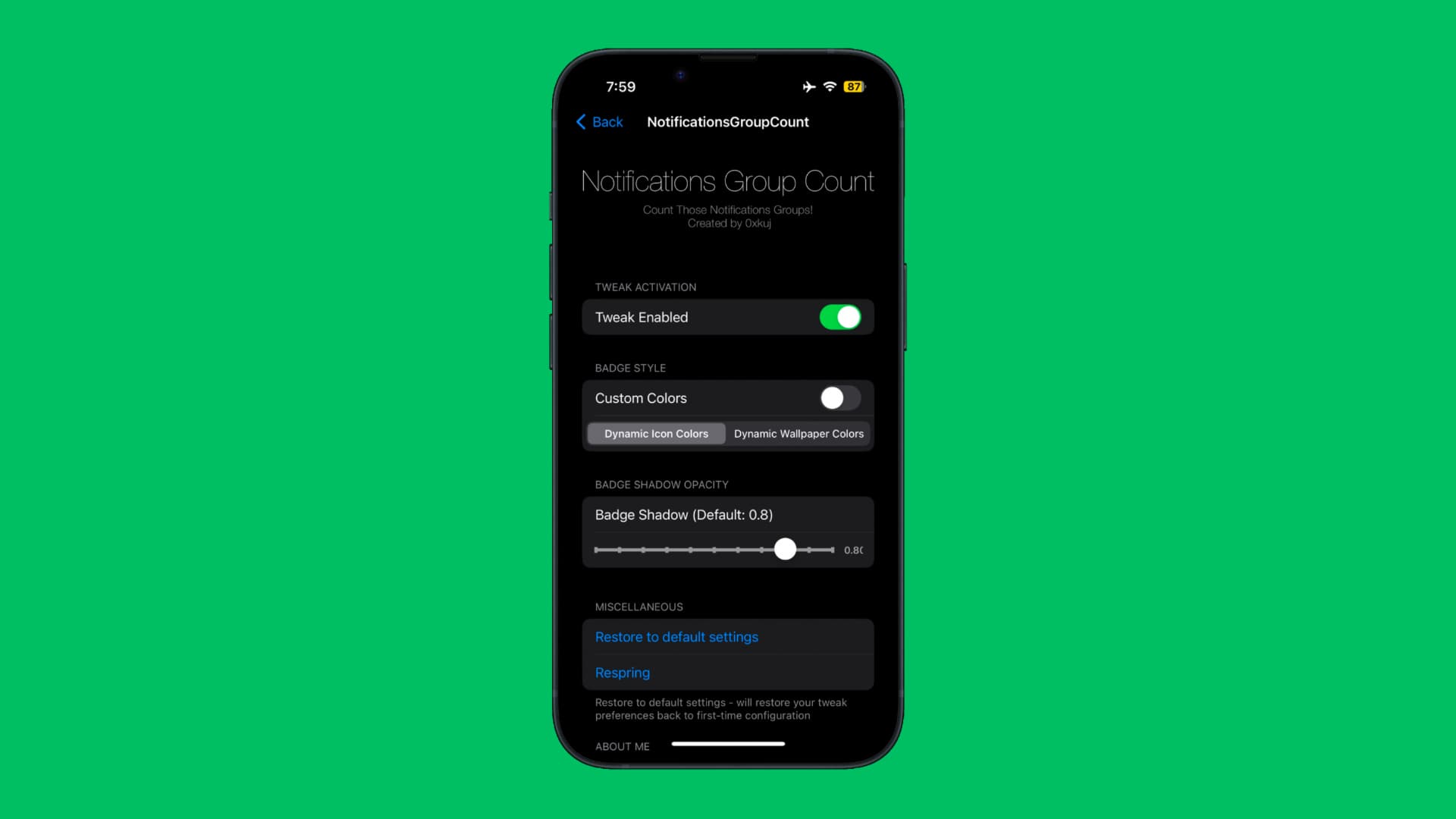 NotificationsGroupCount preference pane.
