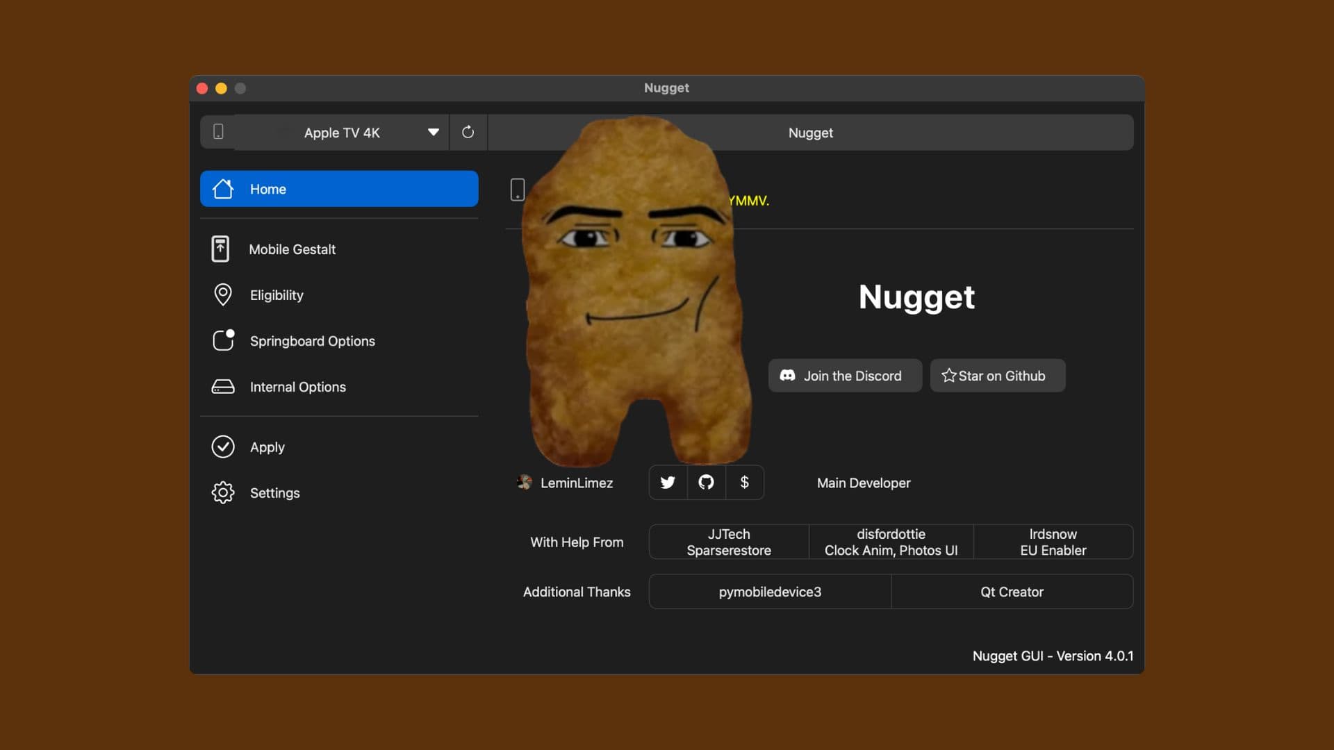 Nugget version 4.0.1 banner.