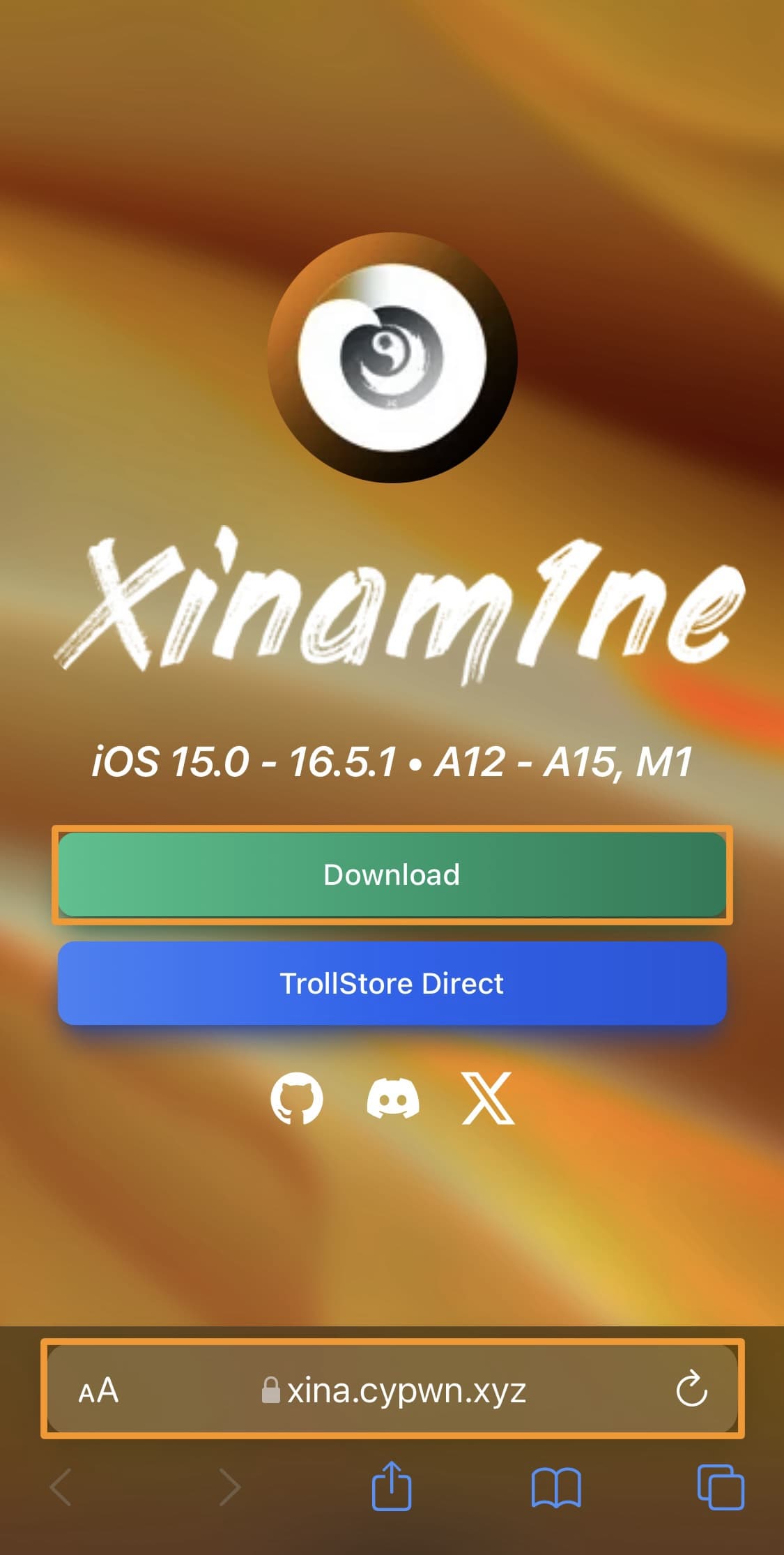 Xinam1ne website download button.