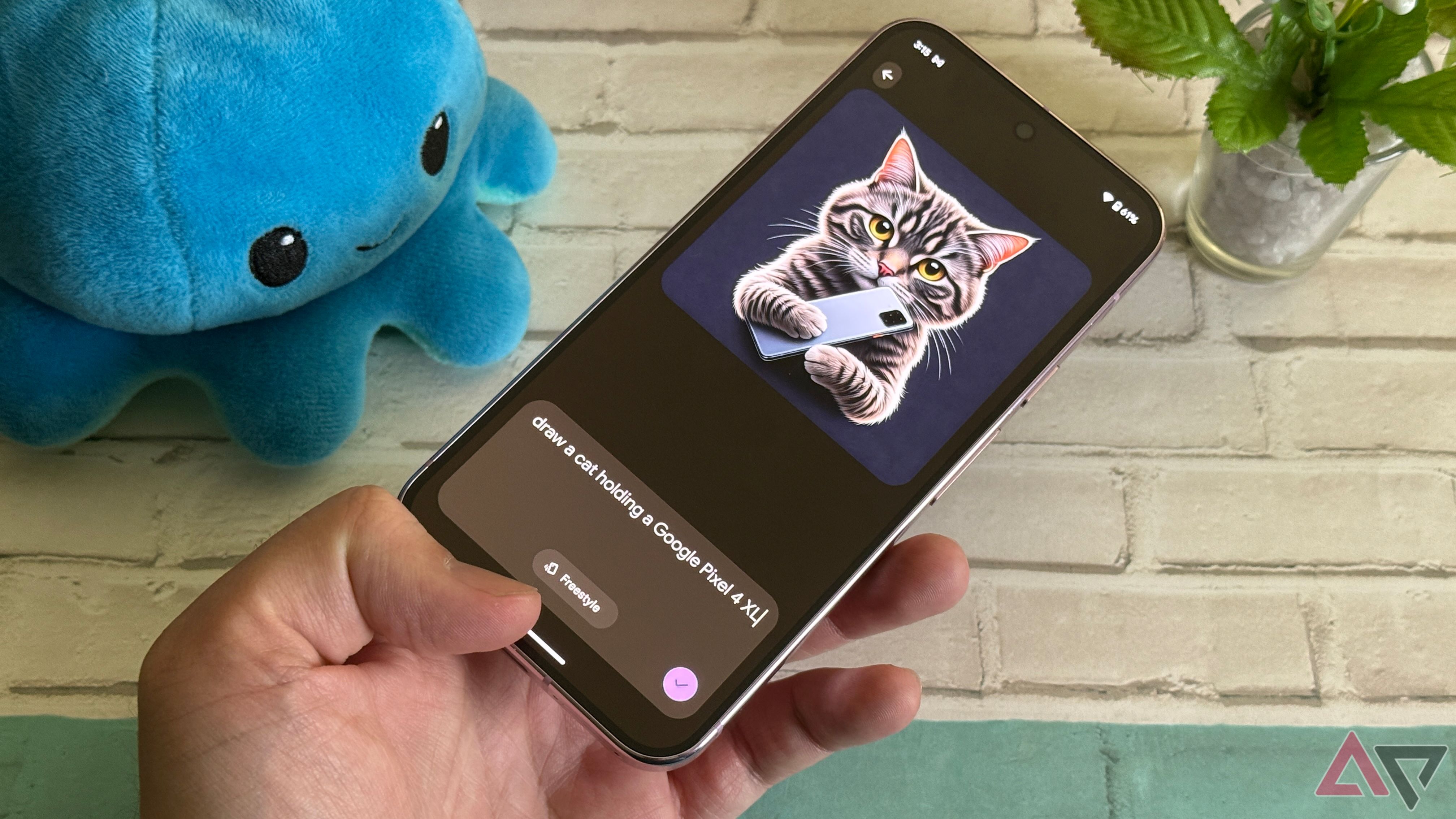 Pixel Studio displaying a cat running on the Google Pixel 9 Pro XL