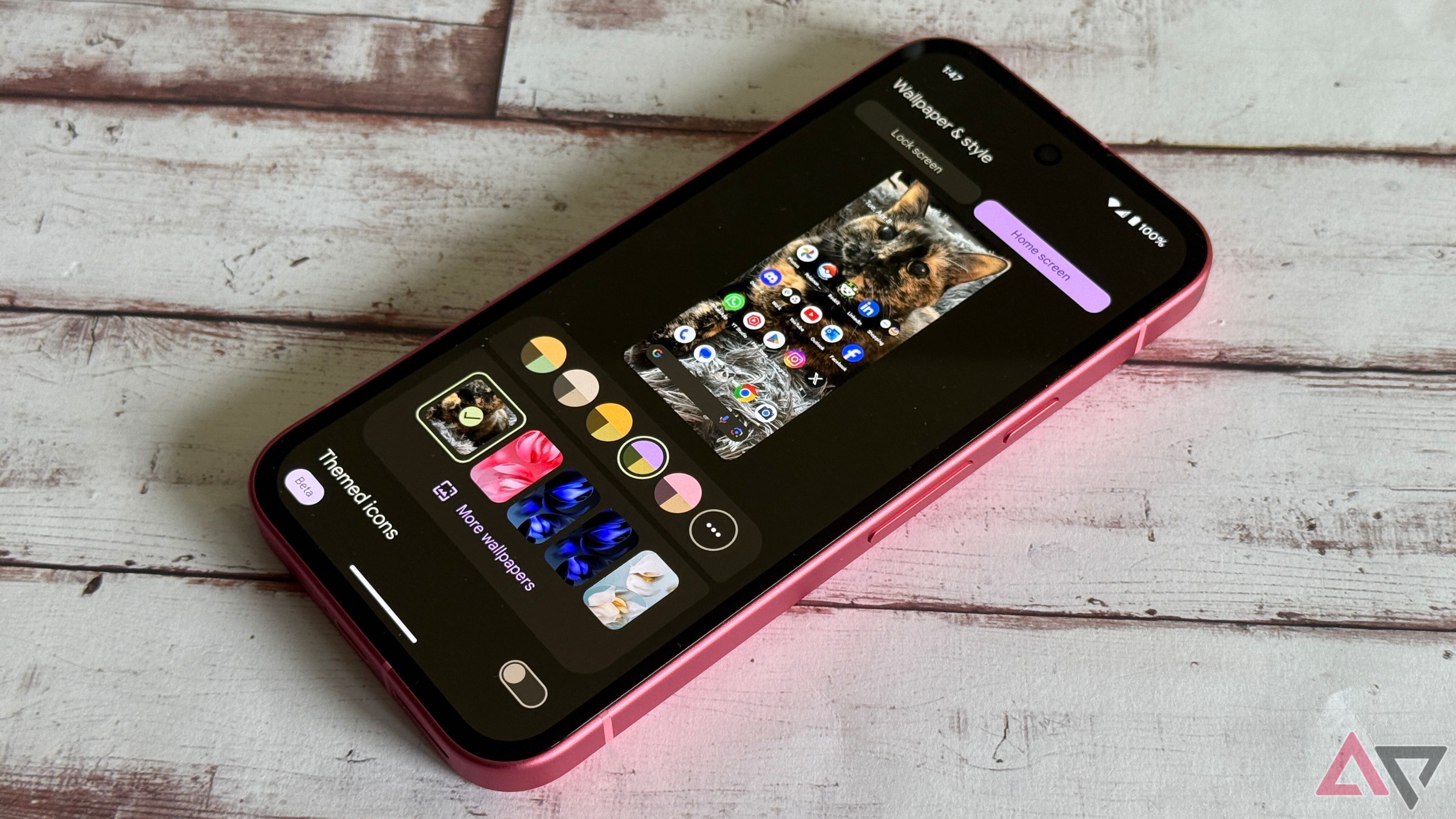 Google Pixel 9a home screen setup