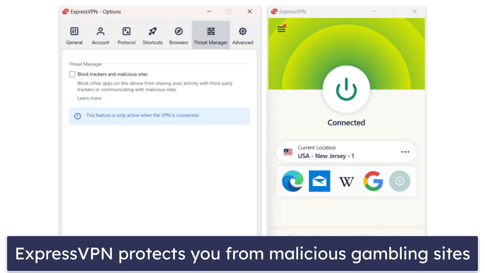🥇1. ExpressVPN — Best Overall VPN for Online Gambling in 2025