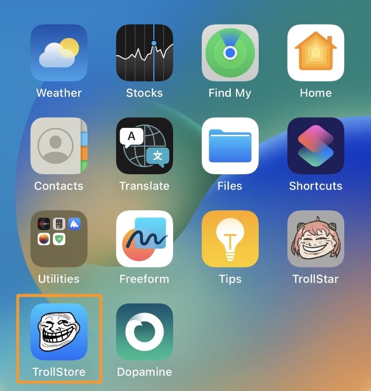 Launch TrollStore app.