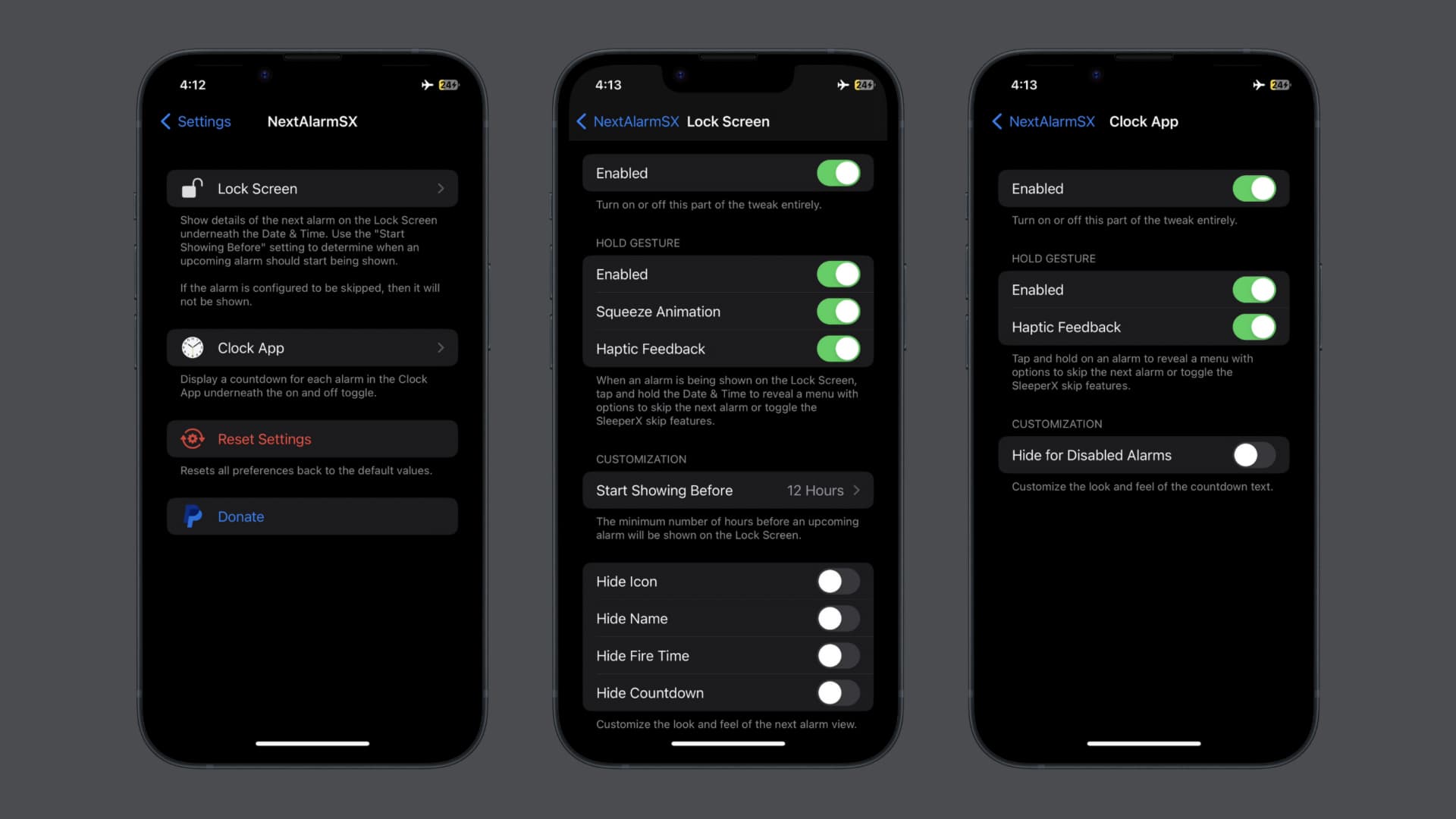 NextAlarmSX preference pane.
