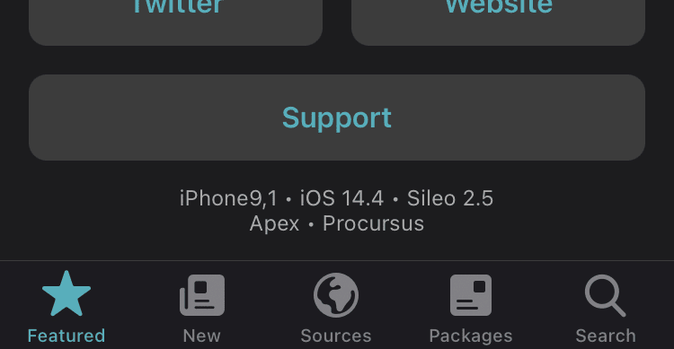 Apex jailbreak Sileo package manager.