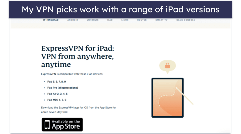 Best VPNs for iPad