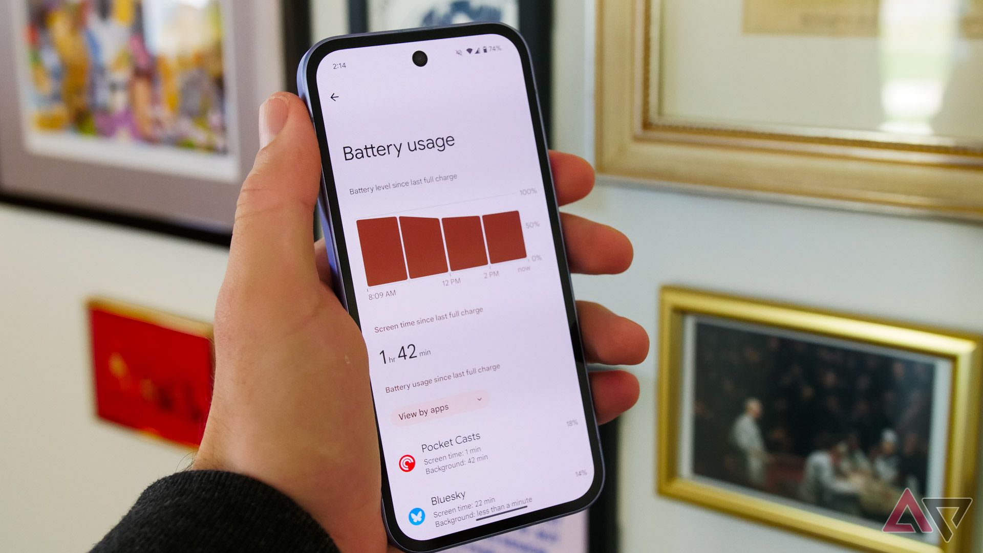 The battery usage menu on the Pixel 9a.