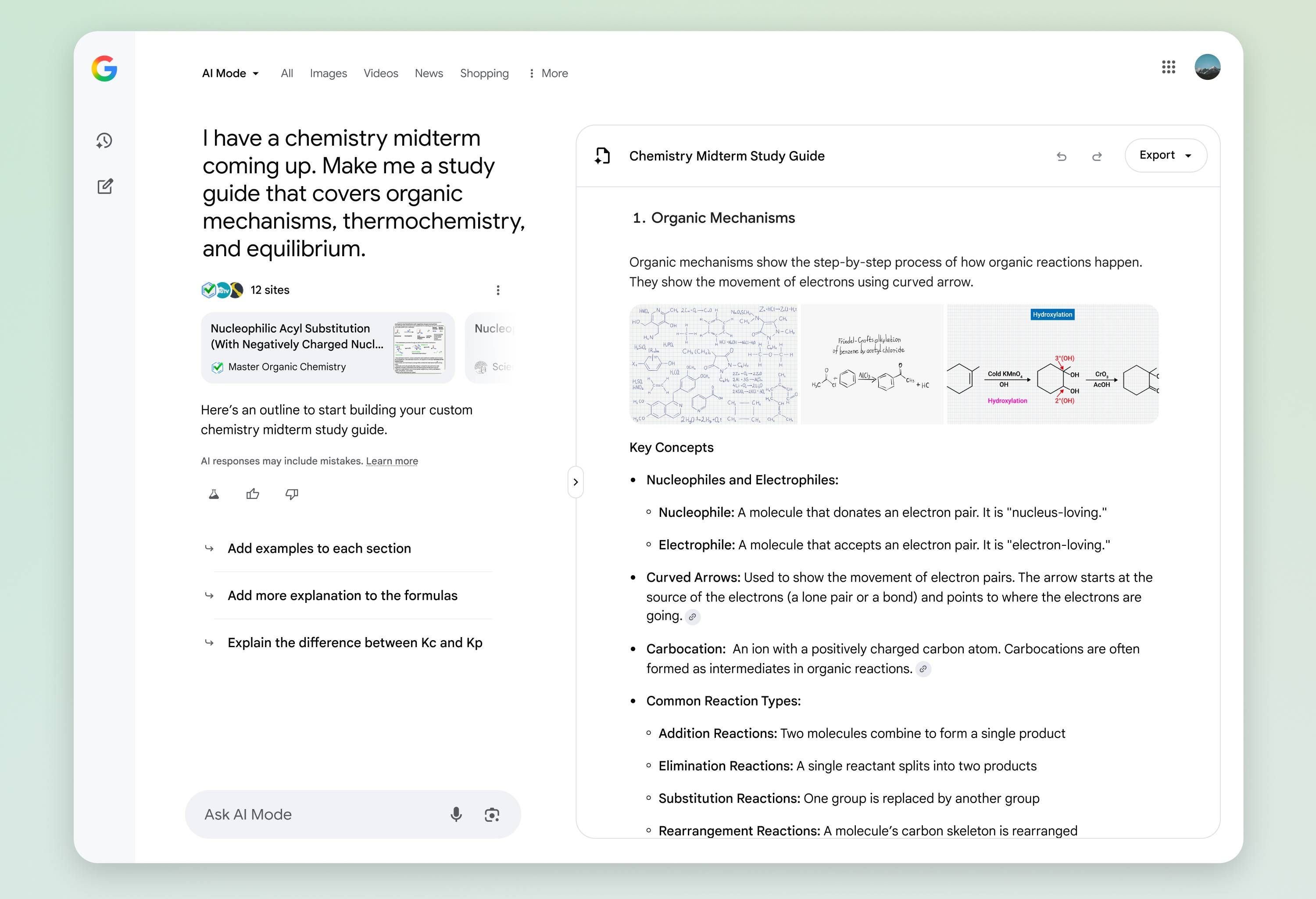 Gemini Canvas in AI Mode on the web.
